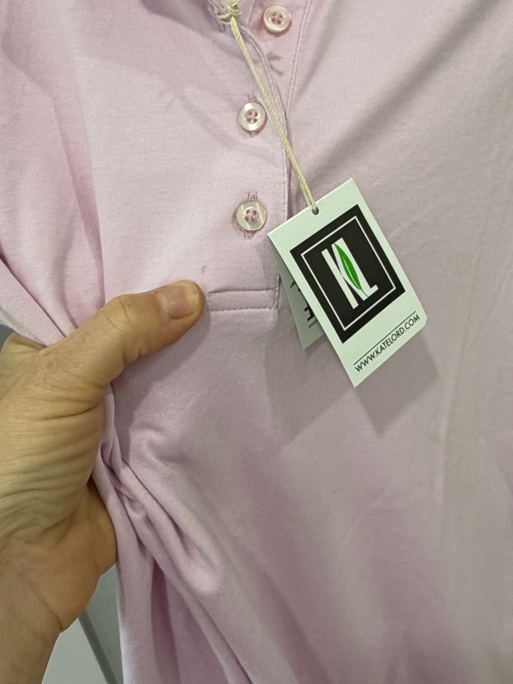 NWT Organic Cotton Kate Lord Polo  women’s M Pastel Pink / Purple Golf Polo - Picture 7 of 7